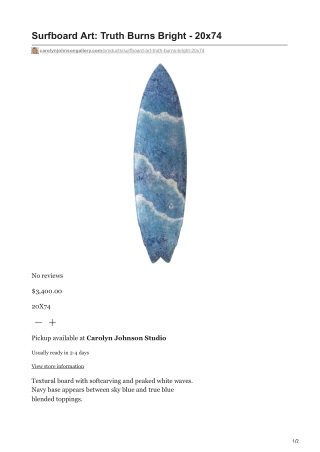 carolynjohnsongallery.com-Surfboard Art Truth Burns Bright - 20x74