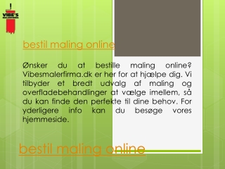 bestil maling online Vibesmalerfirma.dk