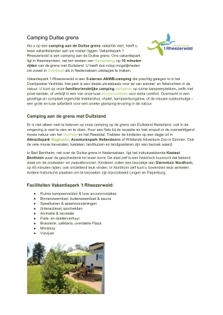 Camping Duitse grens  't Rheezerwoldb