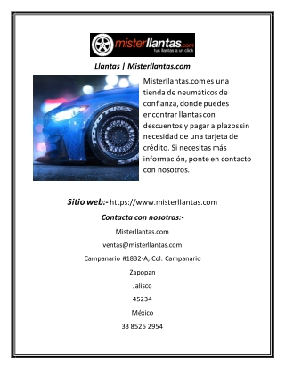 Llantas  Misterllantas