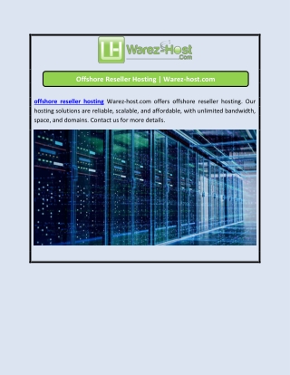 Offshore Reseller Hosting | Warez-host.com