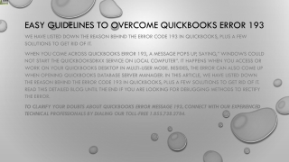 How to eliminate QuickBooks Error 193