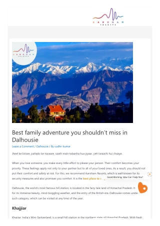 Best family adventure you shouldn't miss in Dalhousie