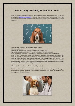 How to verify the validity of your ESA Letter?