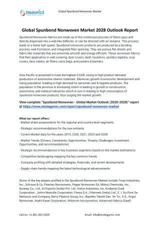 2021 Spunbond Nonwoven Industry Global Analysis Report