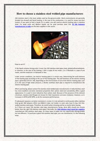 How to choose a stainless steel welded pipe manufa