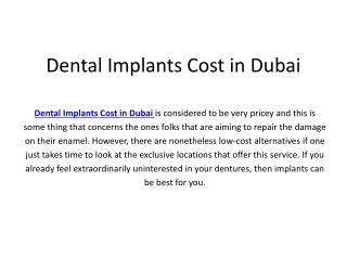 Dental Implants Cost in Dubai