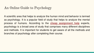 An Online Guide to Psychology