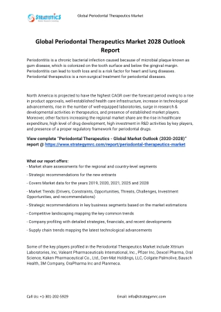 2021 Periodontal Therapeutics Industry Global Analysis Report