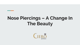 Nose Piercings – A Change In The Beauty