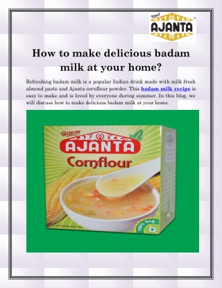 Badam milk recipe