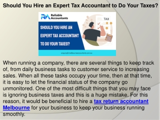 Should You Hire an Expert Tax Accountant to Do Your Taxes