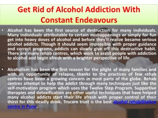 Alcohol rehabilitation Centre in Pune