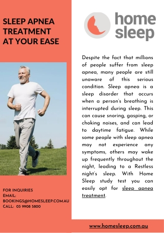 Sleep Apnea Treatment At Your Ease