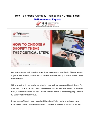 How To Choose A Shopify Theme: The 7 Critical Steps