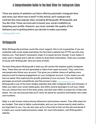 A Comprehensive Guide to the Best Sites For Instagram Likes
