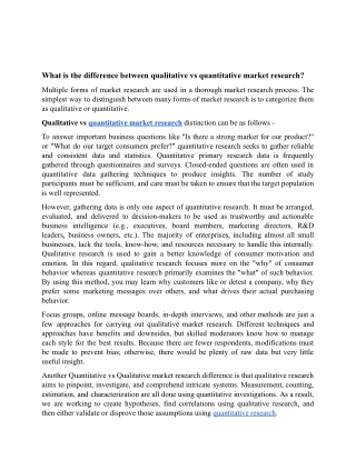 What is the difference between qualitative vs quantitative market research.