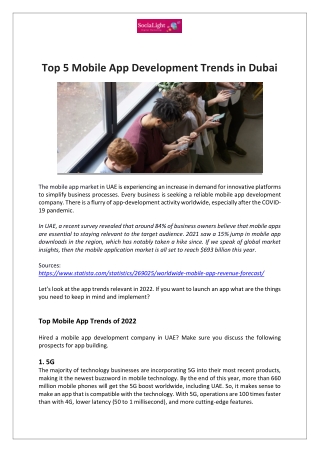 Top 5 Mobile App Development Trends in Dubai