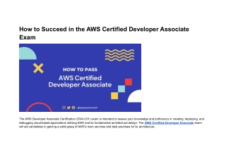 How to Succeed in the AWS Certified Developer Associate Exam
