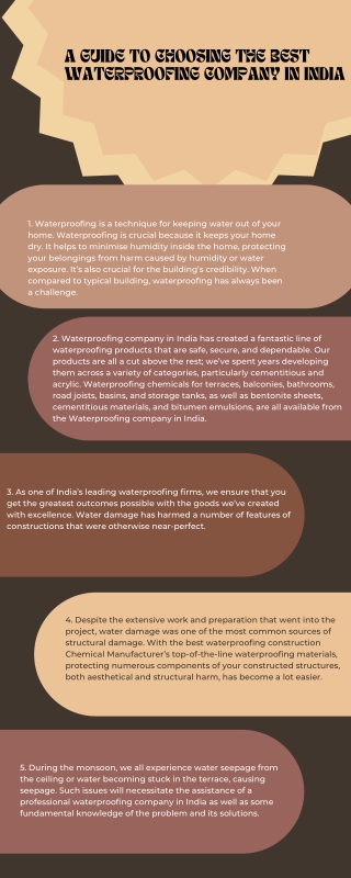 A GUIDE TO CHOOSING THE BEST WATERPROOFING COMPANY IN INDIA