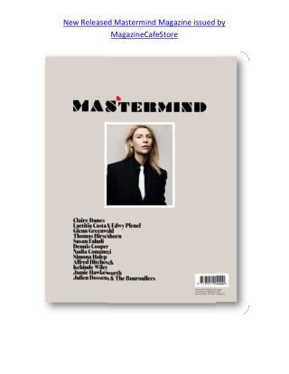 New Released Mastermind Magazine issued by MagazineCafeStore