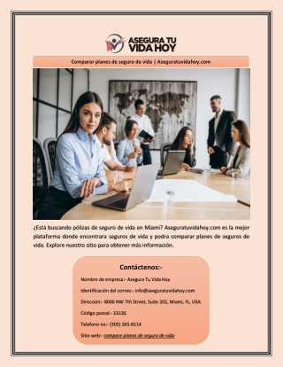 Comparar planes de seguro de vida | Aseguratuvidahoy.com