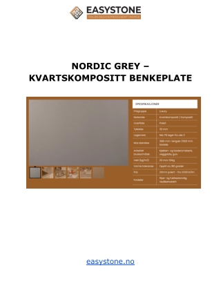 NORDIC GREY – KVARTSKOMPOSITT BENKEPLATE