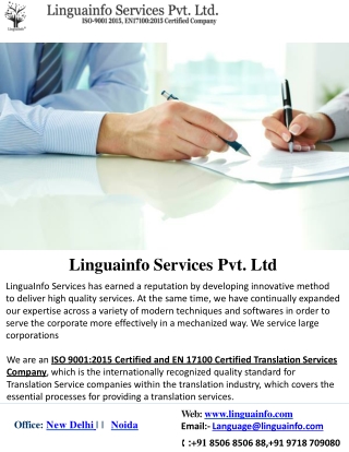 Translation Company In Delhi NCR, India Worldwide |Linguainfo