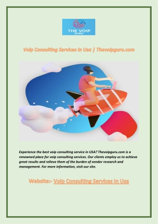 Voip Consulting Services in Usa  Thevoipguru