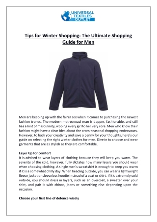Tips for Winter Shopping The Ultimate Shopping Guide for Men