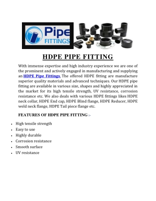 HDPE PIPE india