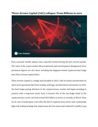 Three Arrows Capital (3AC) collapse From Billions to zero