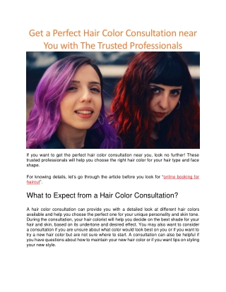 hair color consultant near me