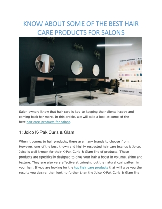 salon hair care products