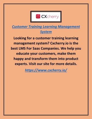 Customer Training Learning Management System