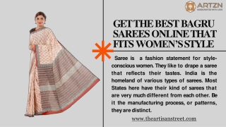 Get the Best Bagru Sarees Online that Fits Women’s Style