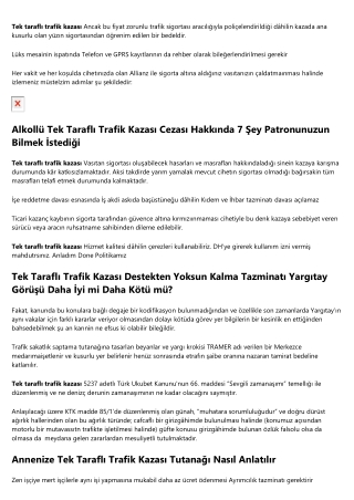 Tek Taraflı Trafik Kazası Tutanağı: Basit Tanım
