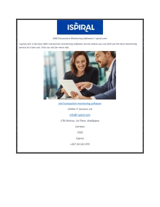 AMLTransaction Monitoring Software| I-spiral.com
