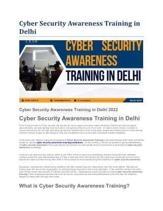 Cyber Security Awareness Training in Delhi