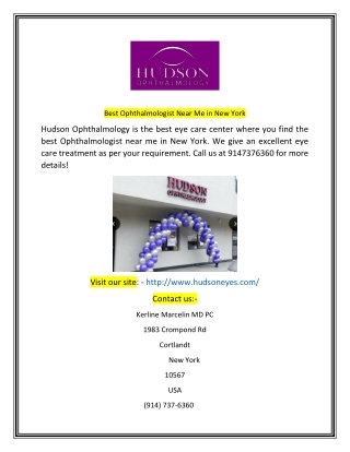 Best Ophthalmologist Near Me in New York