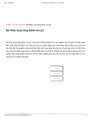 Mơ thấy rụng răng đánh con gì_ - Kubet Ab