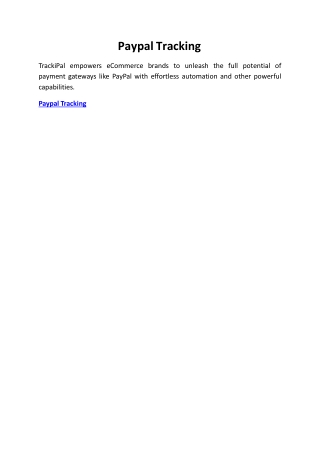 Paypal Tracking