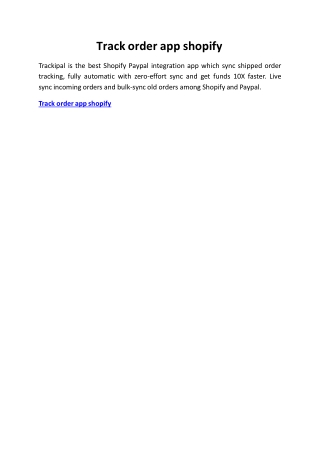 Track order app shopify
