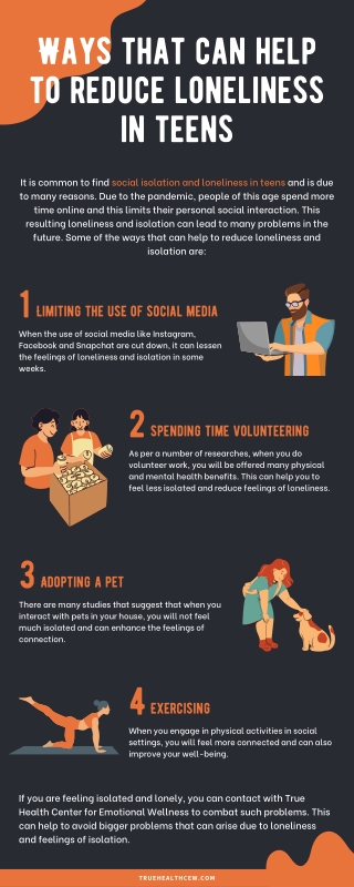 Ways that can help to reduce loneliness in teens