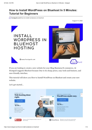 How to Install WordPress on Bluehost in 5 Minutes - Hostguid