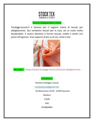Tessuti abbigliamento online