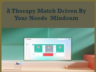 A Therapy Match Driven By Your Needs  Mindsum