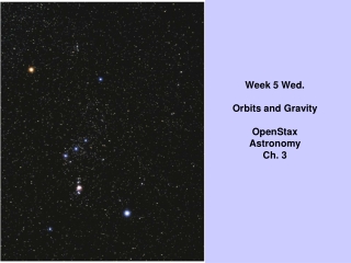 Week 5 Wed. Orbits and Gravity OpenStax Astronomy Ch. 3