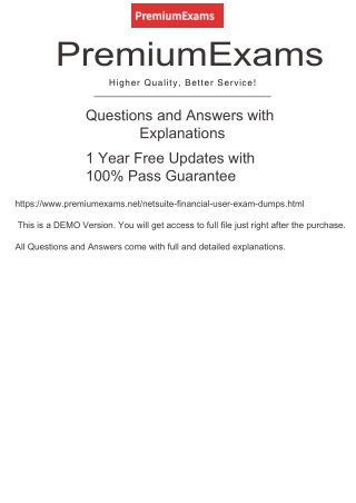 NetSuite-Financial-User Exam Dumps- Questions and Answers