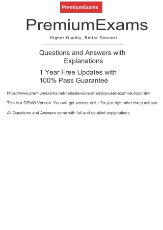 NetSuite-Financial-User Exam Dumps- Questions and Answers